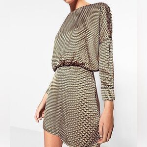 ZARA Printed Dress Low Back Party Night Out Size L • TIKTOK • BLOGGER FAVORITE •